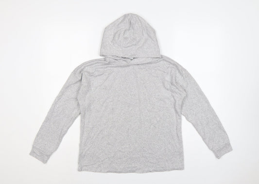 Marks & Spencer Girls Grey 12-13 Years Pullover Hooded Knit Hoodie