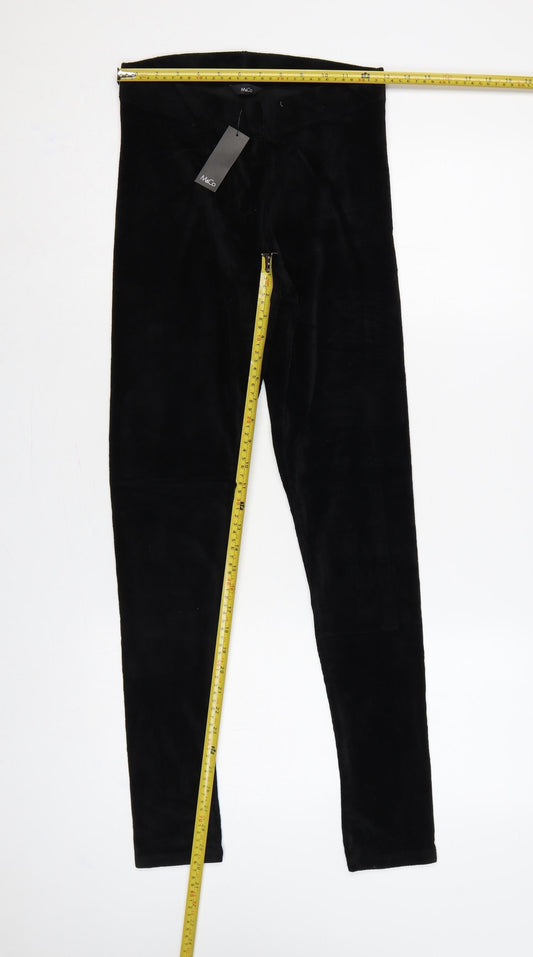 M&Co Women Black Size 10 Stretch Jersey Leggings Elastic Waist