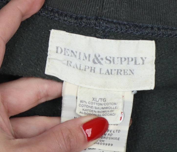 Brand and care label for Denim & Supply Ralph Lauren Men’s Black XL Logo Sweatpants Joggers
