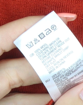 Reiss Men’s Red Medium 100% Wool Crew Neck Fine Knit Pullover Jumper