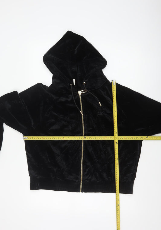 River Island Plus Women’s Black Velvet Full Zip Hoodie UK 18