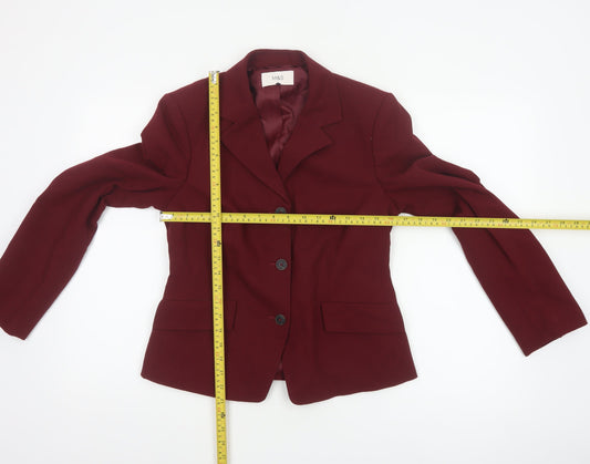 Marks and Spencer Women Red UK 10 Tailored Lined 3 Button Blazer