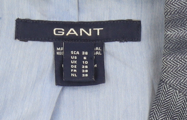 Additional view of GANT Women’s Blue UK 10 Linen Herringbone Tailored Blazer