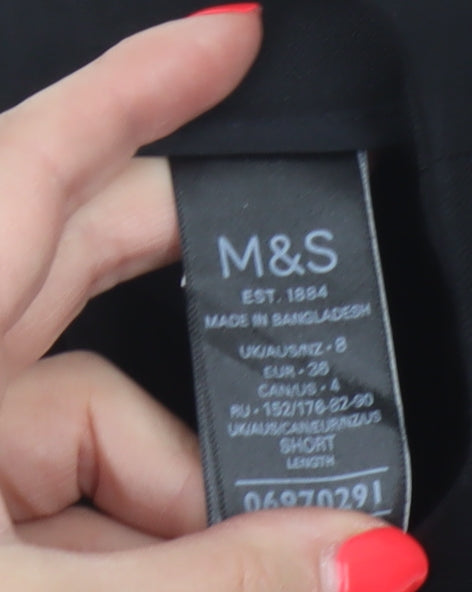 Marks and Spencer Women Black UK 8 The Mia Slim Tapered Trousers