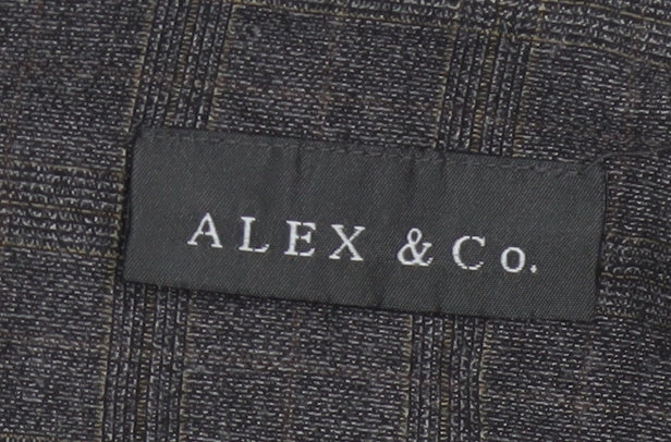 Alex & Co Women Grey Check Wide-Leg Dress Trousers UK 14