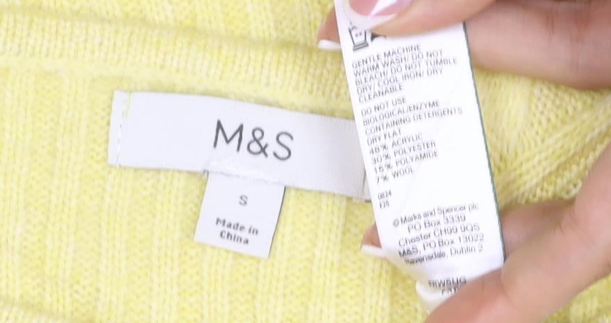 Marks and Spencer Women Yellow S Cable Knit Cashmere Blend Jumper