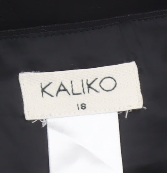 Kaliko Women Black UK 18 Knee Length Pencil Skirt Satin Panel