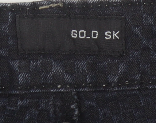 GO.D SK Women’s Black M Straight Leg Stretch Patterned Jeans