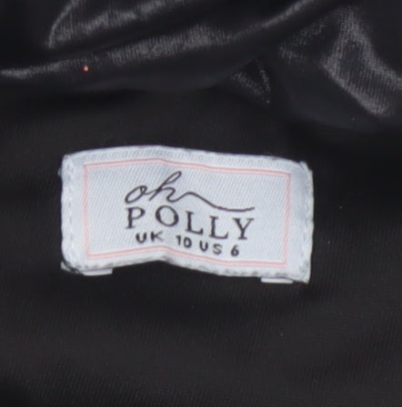 Oh Polly Women Black UK 10 Bodycon Halter Ruched Party Dress