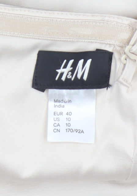 H&M Women Black Ivory UK 12 Bodycon Sweetheart Mini Party Dress