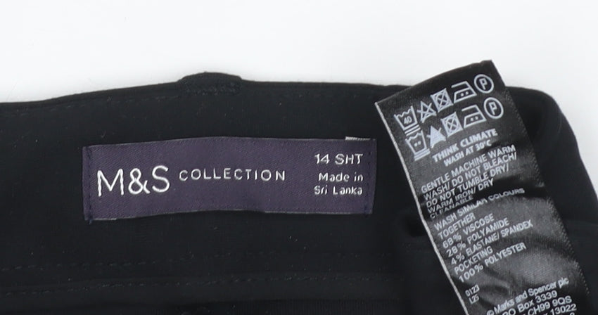 Marks & Spencer Women's Black UK 14 Short Straight Dress Trousers