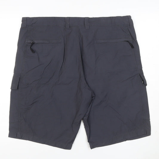 Marks and Spencer Men Grey 38in Cargo Shorts Lightweight Zip Pockets