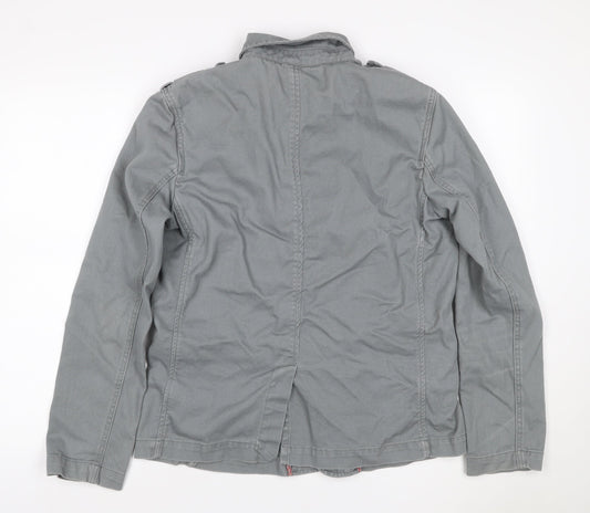 Firetrap Men’s Grey M Military Cotton Twill Button Jacket