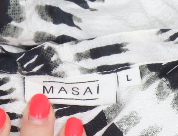 Additional view of Masai Women Multicoloured L Geometric Viscose Short Sleeve Button-Up Blouse