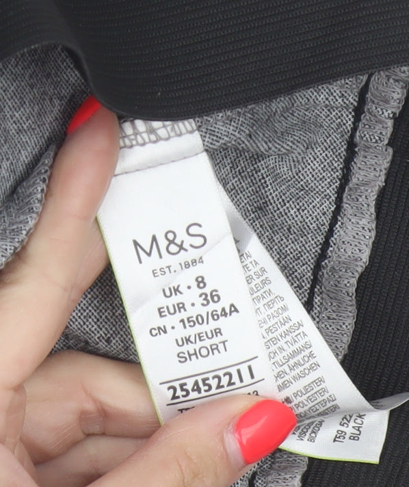Marks & Spencer Women Grey Check Skinny Leggings UK 8 Short Stretch
