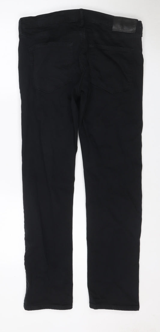 M&S Men’s Black 34 Cargo Trousers 33in Leg Stretch Zip Pockets