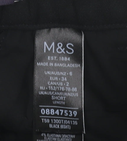 Marks & Spencer Women’s Black Size 8 Short Straight Work Trousers