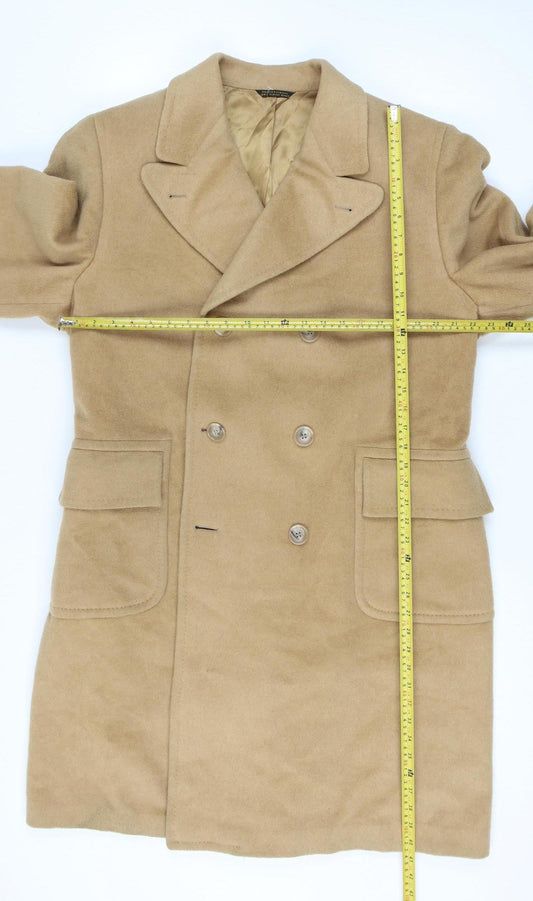 Buffalo Collection Men’s Beige 100% Camel Hair Italian Overcoat Size 46