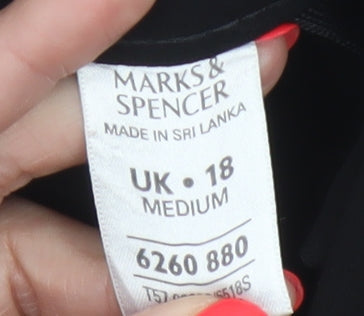 Marks & Spencer Women Black Size 18 Tailored Straight Dress Trousers