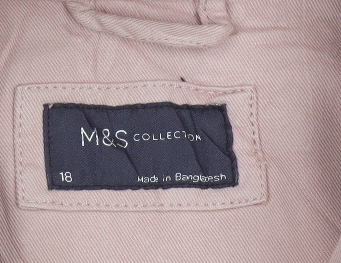 M&S Collection Women’s Pink Size 18 Military Utility Jacket Cotton