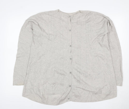 FatFace Women’s Grey Cable Knit Button Cardigan UK 14