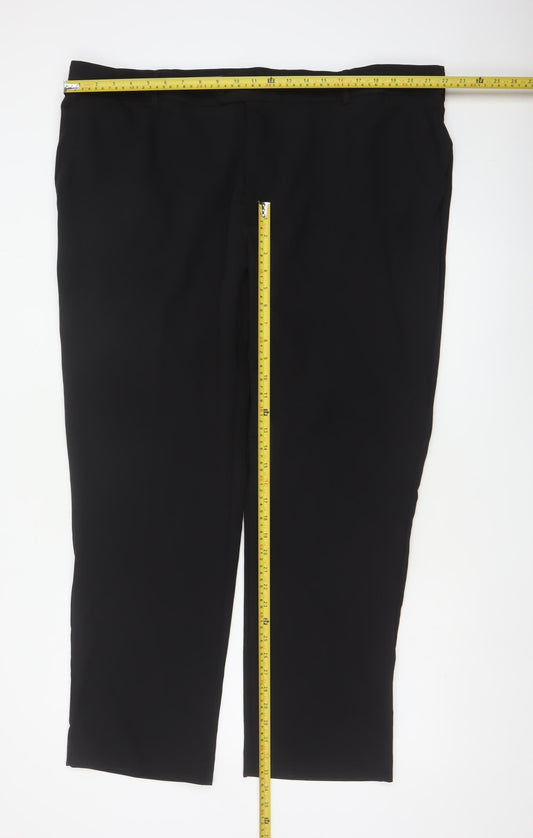 Farah Men’s Black 46W 31L Stretch Flat Front Dress Trousers