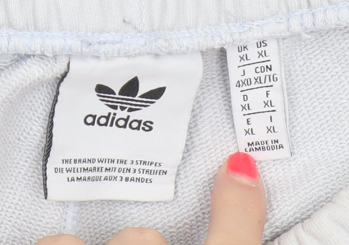 Additional view of Adidas Women White XL Organic Cotton Sweat Shorts Drawstring Logo