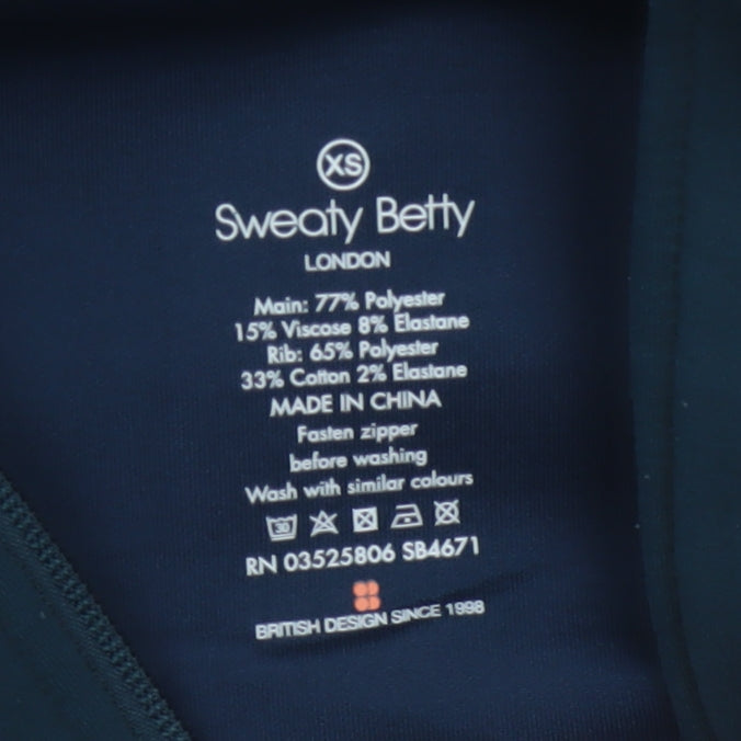 Sweaty Betty Women Blue XS Full Zip Hooded Activewear Hoodie