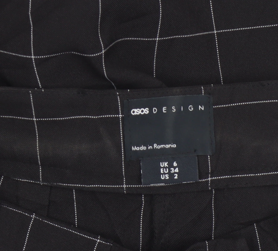 Additional view of ASOS Design Women Black Check Tapered Tailored Trousers UK 6