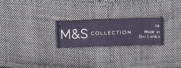 M&S Women Grey Size 14 Freya Relaxed Straight Tailored Trousers