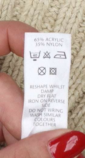 Bhs Women Ivory Size 16 Open Knit Roll Neck Short Sleeve Cardigan