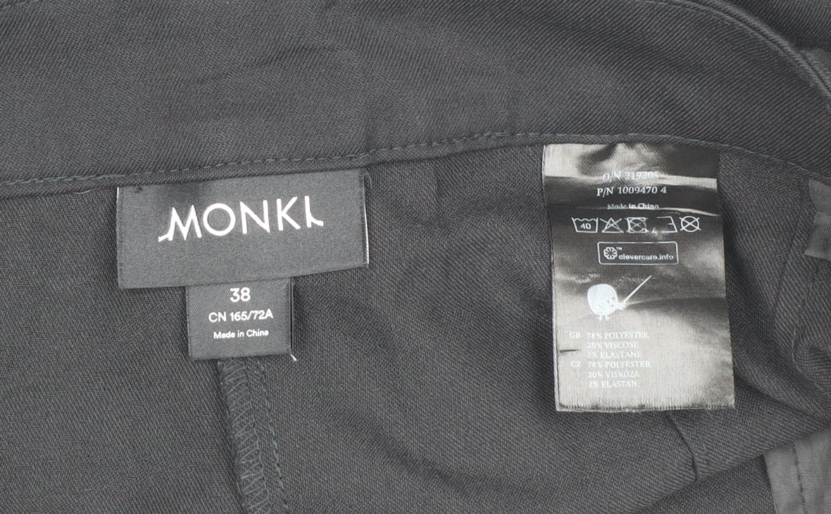 Monki Women’s Black Size 10 Wide-Leg Tailored Dress Trousers