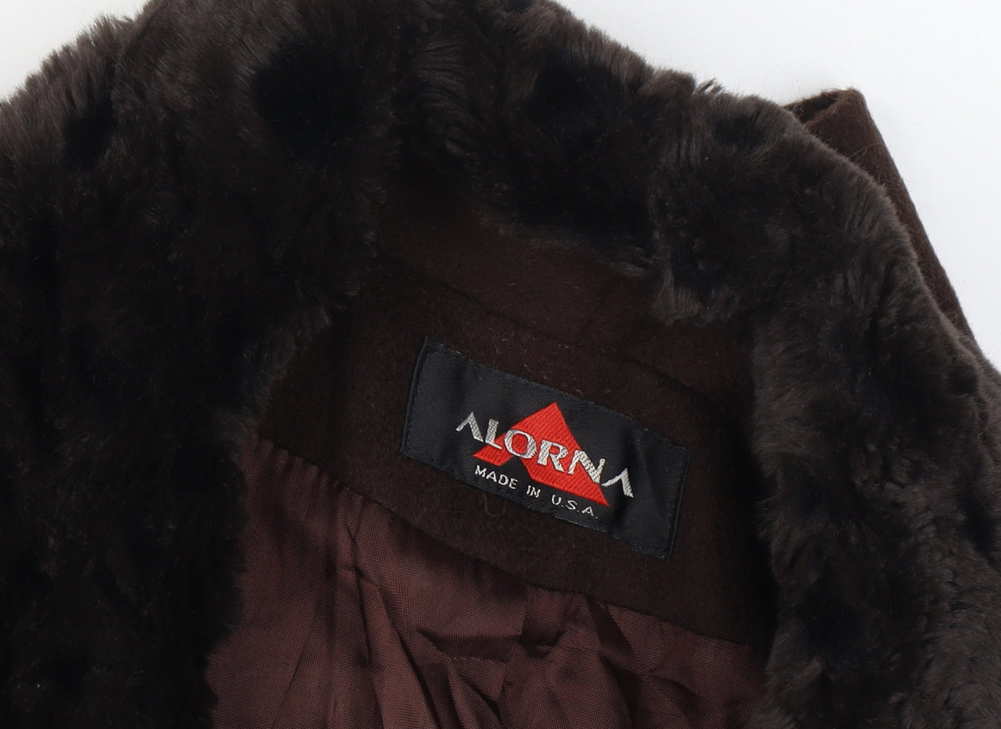 Alorna Super Fina Women’s Size 16 Brown Wool Blend Fur Trim Mid-Length Coat