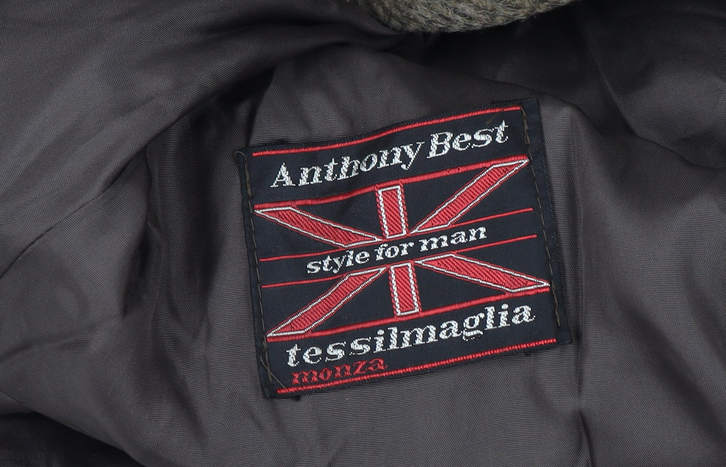 Anthony Best Mens Chest 40 Brown Herringbone Tweed Belted Long Overcoat