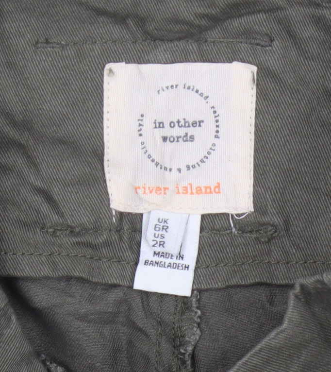 River Island Women Green UK 6 Tapered Cargo Trousers