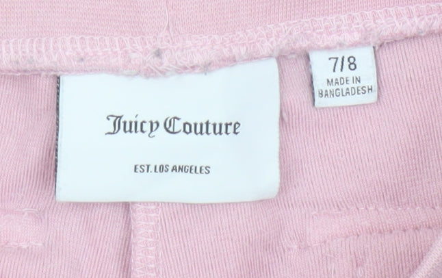 Juicy Couture Girls Pink Velour Cargo Trousers Age 7-8 Pockets