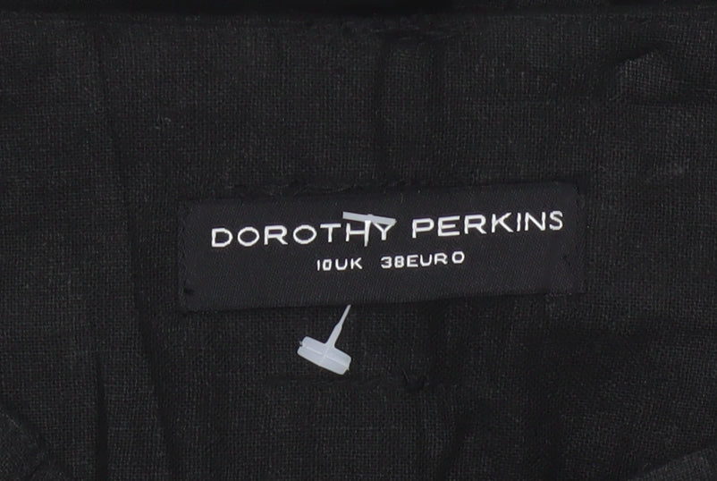 Additional view of Dorothy Perkins Women Black UK 10 Cropped Wide-Leg Belted Trousers