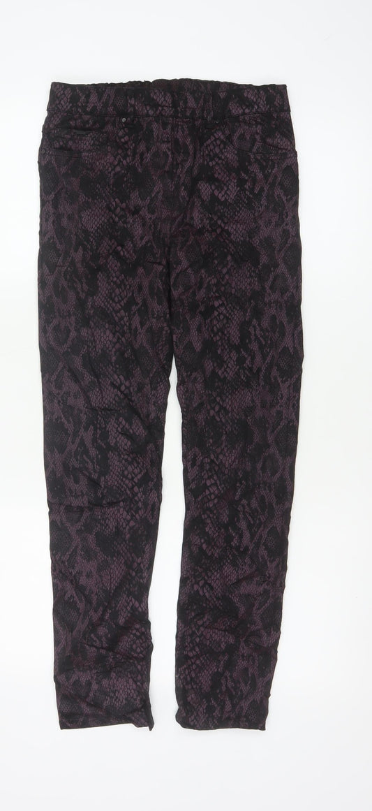 LauRie Women’s Purple Snake Print Skinny Stretch Trousers UK 8