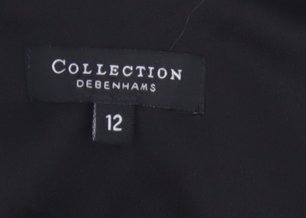 Additional view of Collection Debenhams Women Black Floral A-Line Dress UK 12 Chiffon