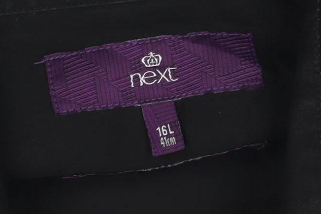 Next Men’s Black Size 16 Long Sleeve Point Collar Button-Up Shirt