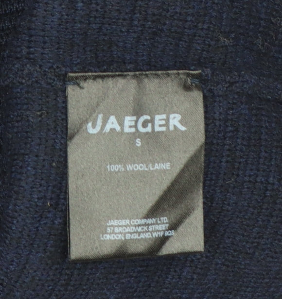 Brand and care label for Jaeger Women’s Navy S Rib Knit Wool Pencil Midi Skirt with Pockets