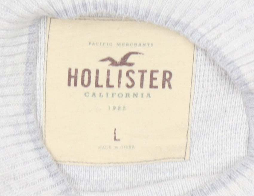 Hollister Men’s Grey L Crew Neck Cotton Blend Knit Pullover Jumper