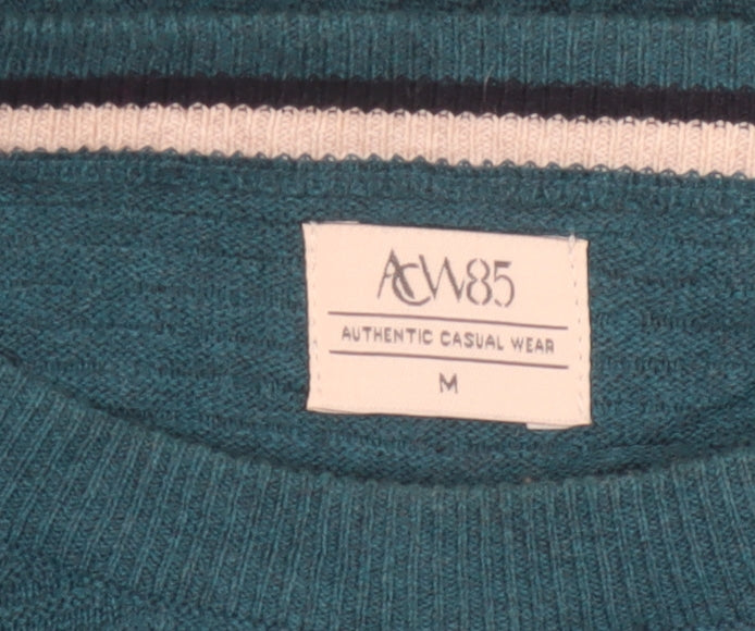 Additional view of ACW85 Men’s Green Medium Cotton Crew Neck Knit jumper