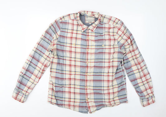 Fat Face Men’s Multicoloured Plaid Button-Down Shirt Size L Long Sleeve