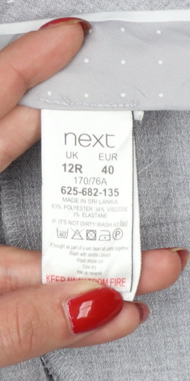 Next Women Grey UK 12R Tailored Straight Dress Trousers
