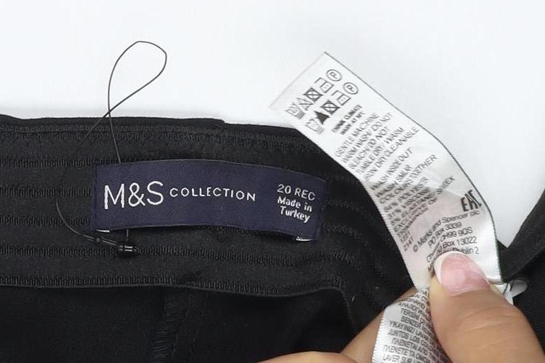 Marks & Spencer Women’s Black Size 20 Regular Tapered Trousers