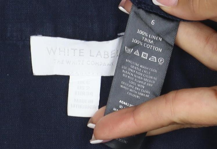 The White Company Women’s Blue Linen Size 6 Knee Length Shift Dress