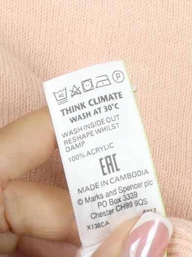 Marks and Spencer Women’s Pale Pink UK 16 Crew Neck Pullover Jumper