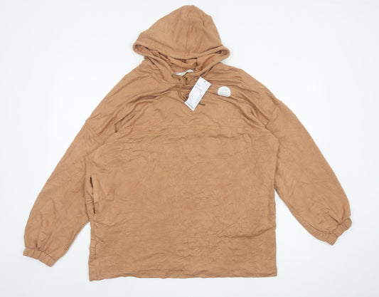 Marks & Spencer Women’s Brown Size 16 Hooded Jersey Lounge Set Jumper Trousers