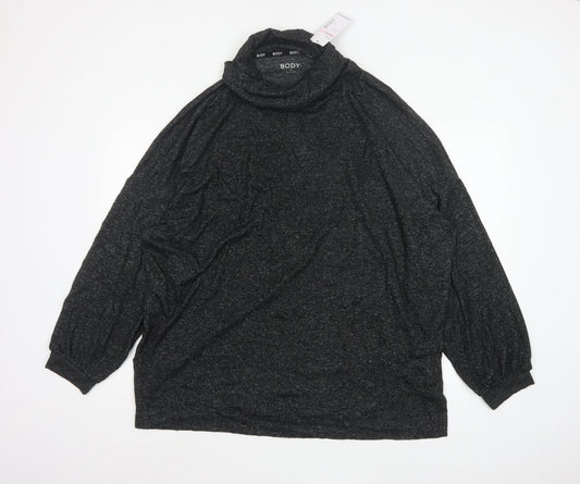 Marks & Spencer Women Black UK 20 Cowl Neck Knit Lounge Set Jumper